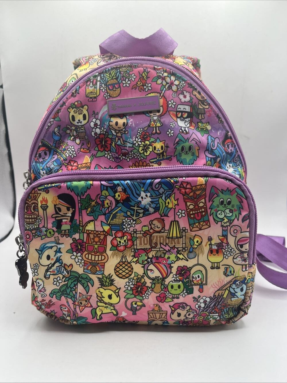 Tokidoki Jujube Pink Purple Small Backpack Multicolor